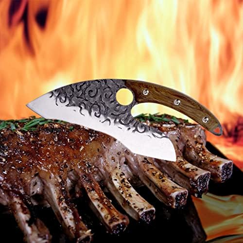 Cleaver de carne de Zonghai, faca do chef com alça de pau -rosa - lâmina de aço de 8,5 polegadas - faca de filete de cozinha para cortar, fatiar e cortar frutas, legumes e carne