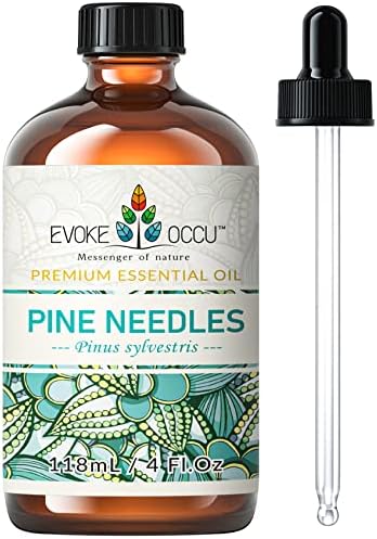 Óleo essencial para agulha de pinheiro 4 oz, óleo puro de citronela para fragrâncias de massagem difusora de casa, fabricação de sabão de vela DIY- 4 fl oz