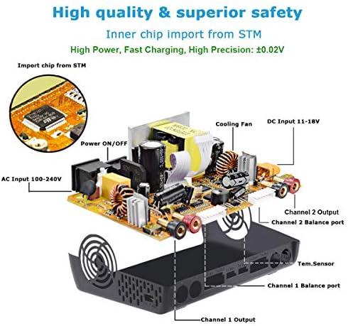 HTRC LIPO Carregador 1-6S Tela de toque Dual