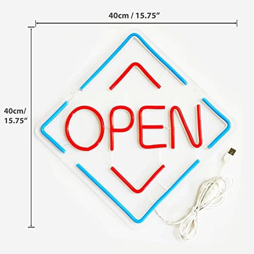GGK Neon Open Sign for Business, 15,8 x15.8 LED SILH