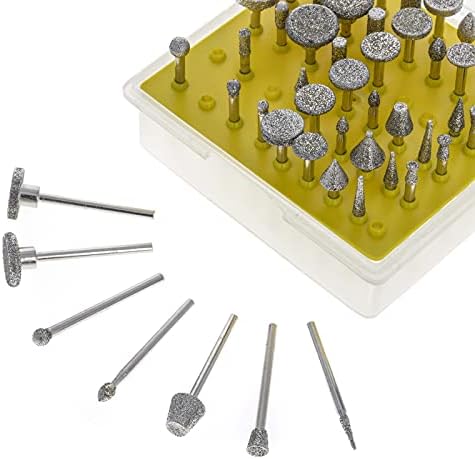 50pc Diamond Burr Bit para ferramenta rotativa 40 grão