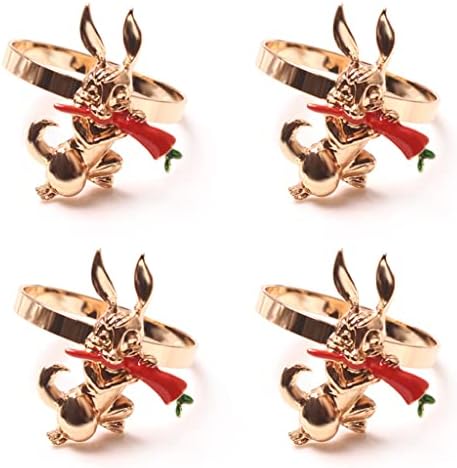 Lmmddp decorativo rabanete de coelho anel de guardanapo anel de fivela de fivela