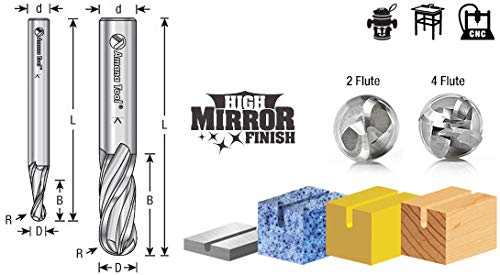 Ferramenta Amana-46459 Solid Carboid Up-corte Ball Nariz 1/4 Raio x 1/2 dia x 1-1/2 x 1