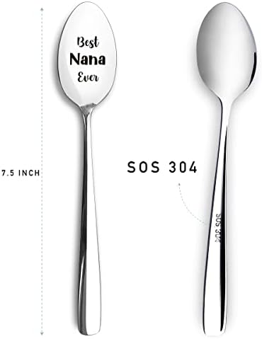 Melhor Nana Ever Spoon Gravado Presente engraçado para Nana, sorvete de café Cereal Loves Spoon Best Nana Ação de Graças Presentes