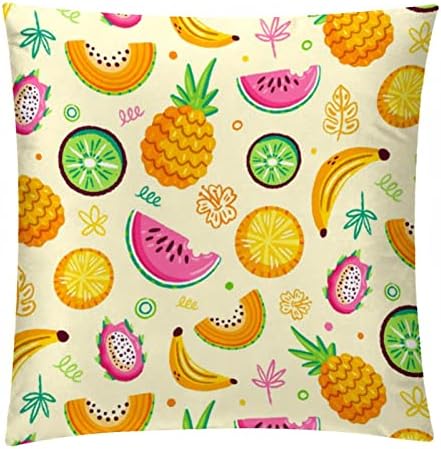 Conjunto VBFOFBV de 2 capas de travesseiro lombar, decorações suaves para decoração de fazenda em casa, desenho animado de banana de melancia de melancia de abacaxi tropical