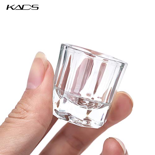 Kads Glass Dappen prato/tampa da tampa da tampa de cristal de cristal com ferramentas de unha -arte acrílico equipamento de arte mini -tigela xícara de unha acrílica copo líquido