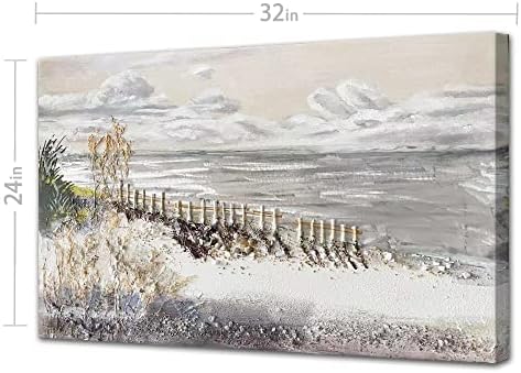 FHLGIFTARTS pintados à mão 3d Seascape Canvas Pintura a óleo Praia Ocean Praia Costeira Obra de arte para decorações de casas