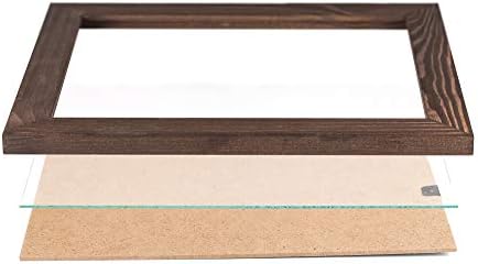 Quadro de imagem de madeira rústico 8x10- de madeira angustiada ecológica natural para montagem de parede e moldura fotográfica de mesa - Wenge marrom
