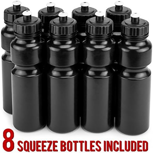 Crown Sporting Goods Exportsible Sports Drink transportador com 8 garrafas de aperto de pisca de plástico de 36 oz