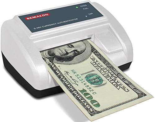 Semacon S-960 Autenticador de moeda automática sem fio/Detector de falsificação, todos os tipos de moeda de notas de USD, velocidade de processamento menor que 0,75 segundos, identifica as notas falsas suspeitas dos EUA