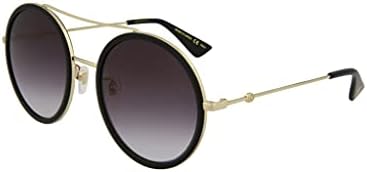 GUCCI Proteção UV Moda Round Sunglasses Gold 56mm