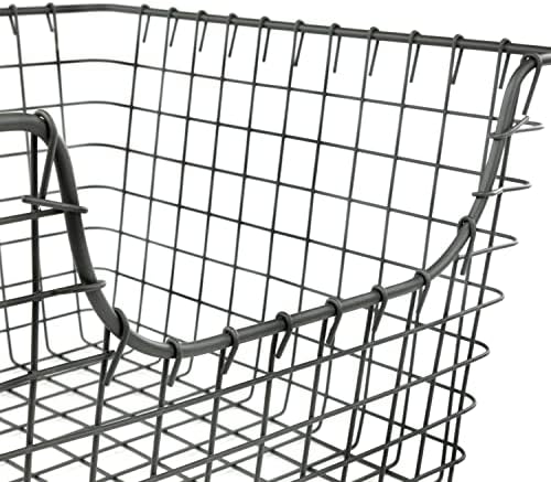 Spectrum Scoop Wire Basket - Bin e decoração de armazenamento para banheiro, armário, despensa, pia, brinquedo, prateleira, cozinha