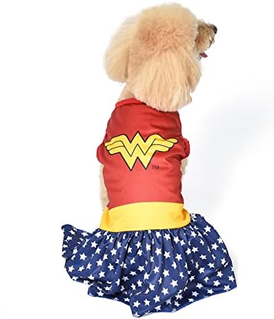 DC Comics Wonder Woman Dog Costume Medium | Melhor traje de Halloween da Mulher Maravilha de DC Comics para cães médios
