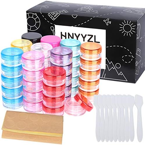 Recipiente de amostra de 50 pacote, hnyyzl 5g Recipientes de cosméticos vazios Jarra de vaso de viagem de plástico para armazenamento