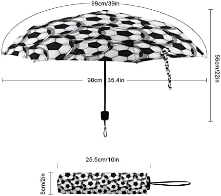 Bola de futebol de futebol 3 dobras guarda-chuva Anti-UV Guarda Aguarda Automóvel à prova de vento