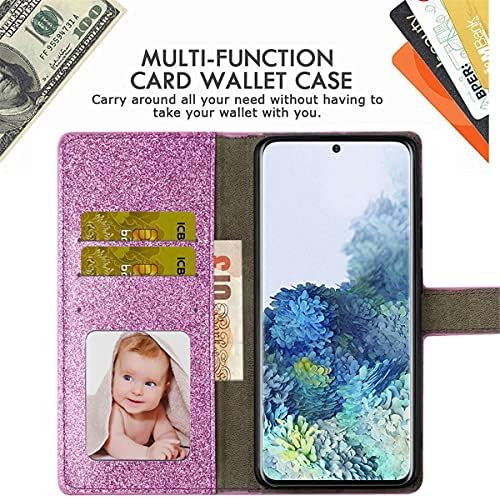 Caixa da carteira XYX para Samsung Galaxy S8, Glitter Colorful Butterfly Diamond Flip Slot Slot Luxury Girl Women Phone Tampa, roxo