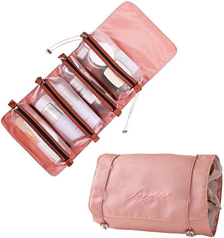 Saco de maquiagem Kakkoii Roll Up, bolsa de higieness pendurada, saco de cosméticos destacável, 4 sacos de armazenamento