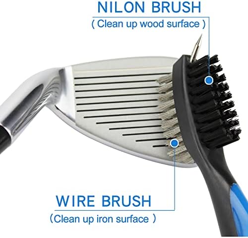 Conjunto de ferramentas limpas de golfe VIPMOON, pincel de clube de golfe retrátil e apontador de groove de 2 clubes