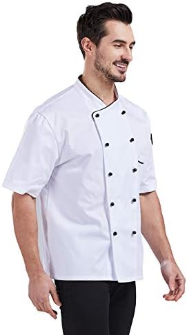 Nanxson Unisisex Men's Chef Jacket Summer Summer Manga curta Vestuário respirável Trabalho Use uniforme CFM0048