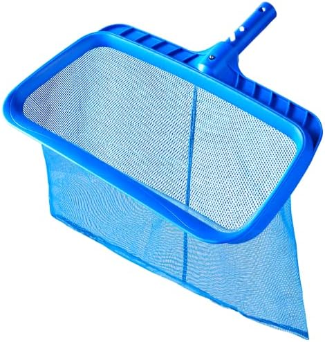 Skimmer - rede de piscina, rede de skimmer de folhas de piscina com estrutura de plástico sólido, rede de skimmer com saco de rede de malha de nylon fino profundo, limpeza rápida de rede profunda durável, borda fácil da colher, remoção de detritos