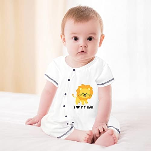 Recém-nascidos Rousfits Cotton Manga curta Love My Mom Baby Roupas de menino Funny Lion Unissex Baby Girl Baby Bodysuit 0-24 meses