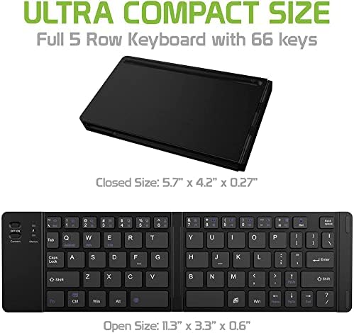 Funciona da Cellet Ultra Slim Folding Tecling Wireless Bluetooth Teclado compatível com o Toshiba Excite 7 com o teclado