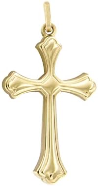 Lucchetta - Christian Orthodox Cross Pinging, 1x0,67 polegadas, 14k Presentes religiosos italianos Charmos para colares de pulseiras, CR2218