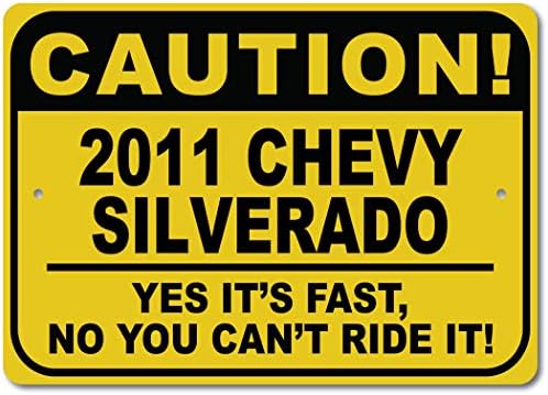 2011 11 Chevy Silverado Cuidado Sinal rápido do carro, sinal de novidade de metal, decoração de parede de caverna, sinal de
