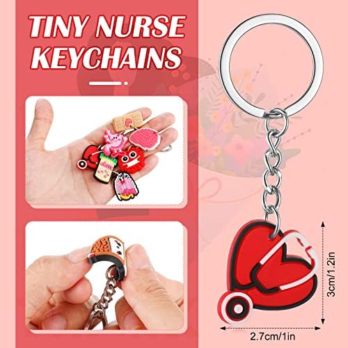 BUCHERRY 60 peças KeyChains Keychains Chave de enfermeira para mulheres Acessórios para trabalhadores de saúde Médicos Presentes de assistente de enfermagem Presente RN Enfermeira chaveiro para mulheres