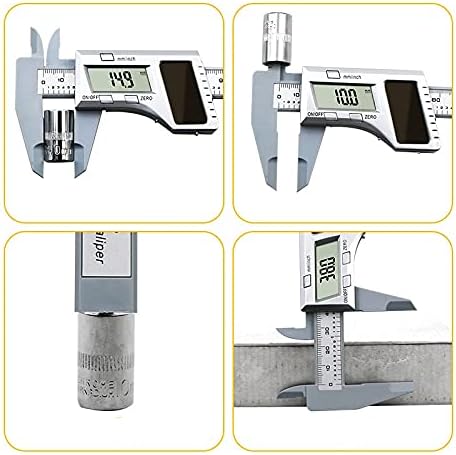 Uxzdx CuJux Plástico Solar Plástico Exibição digital eletrônica de 0-150mm Mini calibre Medição da ferramenta de medição de pinça