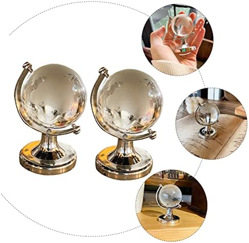 Lifeskome 4 pcs Crystal Globe Decoration for Home Vintage Globe Earth Ornamento 3D Globo de Cristal Globo Geografia Globo