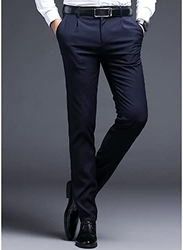 Maiyifu-gj masculino elegante fit slim fit clássico de perna reta do terno casual calca