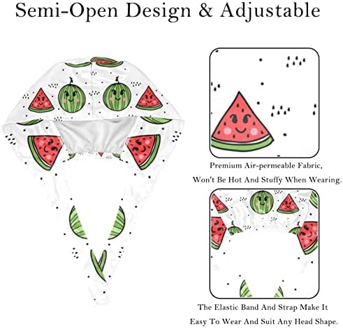 Deyya 2 Pacote Bustiers Padrão Capinho de trabalho ajustável com botão e banda de suor para enfermeiros Mulheres chapéu de rabo