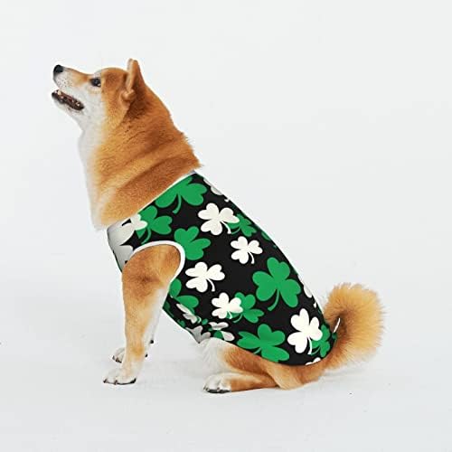 Camisas de animais de estimação de algodão St.Patrick de cachorro-verde-tremear de cachorro de cachorro Pijama de cão de cão macacão macio para cães