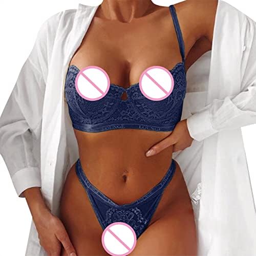 Lingerie Set for Women Sexy Strappy Underwire Apliques Mesh Sexy Baby Dolls Push Up Bra e Panty Lingerie Set