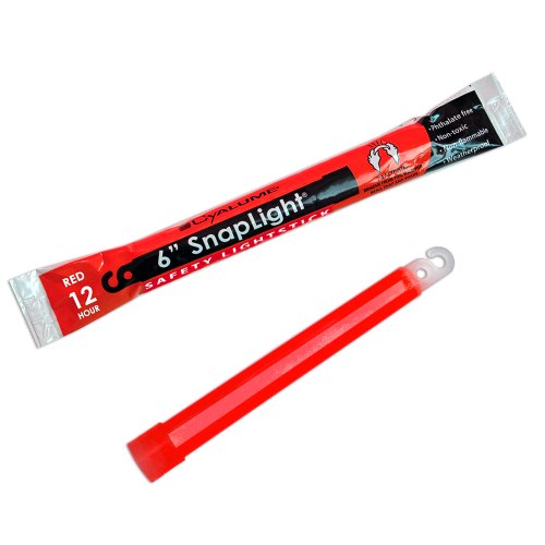 Cyalume Snaplight Red Sticks - grau industrial de 6 polegadas, bastões de brilho de alta intensidade com duração de 12 horas