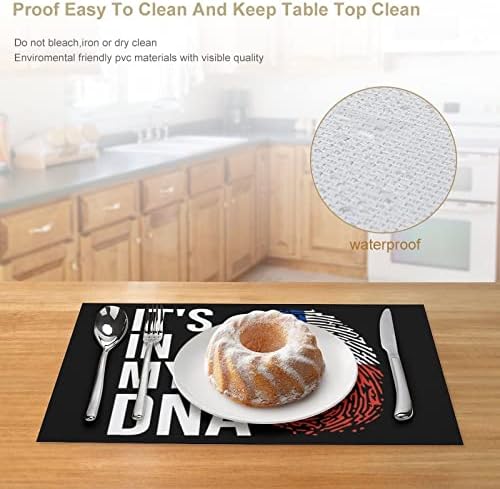 Está no meu DNA Chile Flag PVC Table tapetes laváveis ​​Placemats Towleth Towloth Pad para mesa de jantar