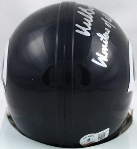 Dick Butkus assinou Chicago Bears 62-73 Mini capacete de velocidade de 2 barras com Holo Insc-Baw-Mini capacetes autografados da NFL