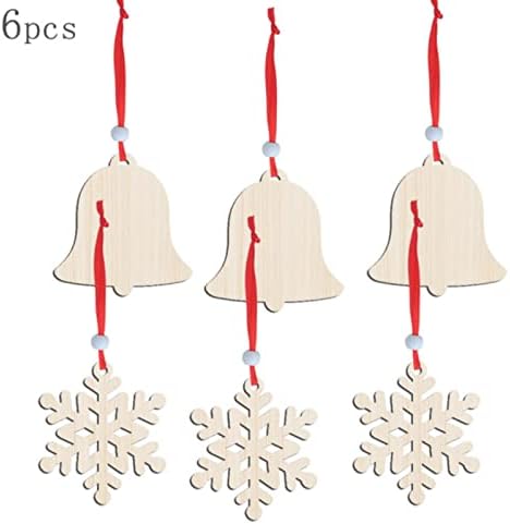 Dança Ornamento de Natal Crafts de madeira Criativo Bell Bell Snowflake Pingente DIY Pingente de árvore de árvore de Natal para Festas de Férias Home Home