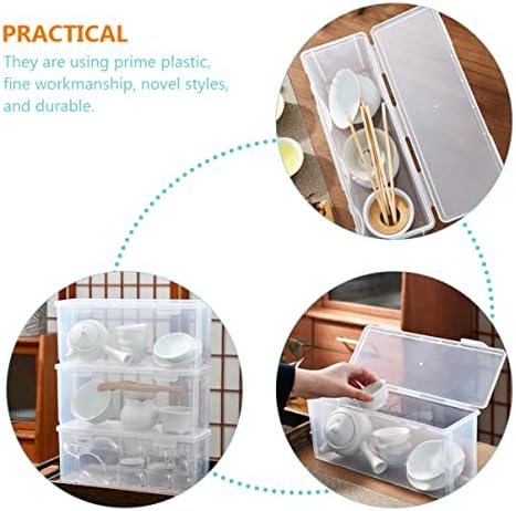 Bestonzon Clear Recxiner Copo Caixa de Armazenamento Caixa de Armazenamento Clear Teaware Recipiente Plástico Bins de Armazenamento
