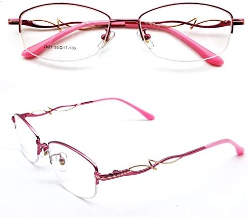 Óculos de leitura de vários focos de foco Horv, mulheres de longe e quase duplo óculos de uso, roxo/preto/vermelho/rosa