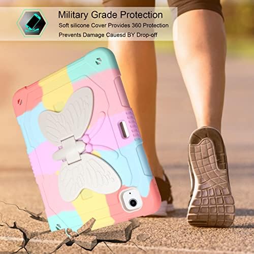 Para iPad Air Case 5th/4th Gen 10.9 Butterfly Kickstand Leter, iPad Pro 11 Casos 3º 2º 2 em 1 Cover robusto para crianças pesadas