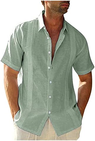 XXBR Camisas de linho de algodão masculinas Novo Button Summer Down Tops Tops de manga curta Fit Fit Casual Casual Aloha Camisa
