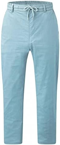 Calça de linho de linho de algodão masculina NYYBW - Button casual Botger Yoga Pants Lounge Loupweight Beach calças