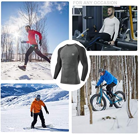 Conheça camisas térmicas para homens, lã de manga comprida camada revestida de base clima frio inverno quente compressão Tops de esqui na corrida