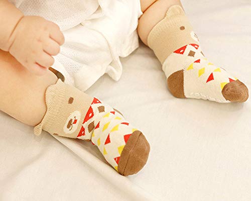 6 pares unissex baby e criança não esquipia Anti-Slip Slip No Show Meias de tornozelo por 12-24 meses