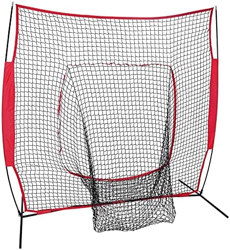 ZEYADA Baseball Net 7 '× 7' com bolsa de transporte e base e estrutura, prática profissional portátil atingindo líquido de softball