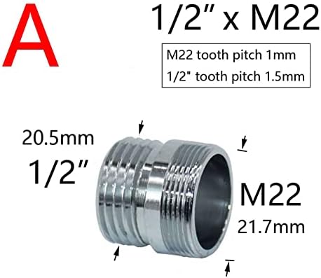 Couplador de torneira de água prateada de latão 1/2 a M16 M18 M20 M22 M24 M28 CONECTOR DE CONECTOR DE TRANSPECIMENTOS PARA CONUTAÇÃO