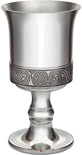 I Luv Ltd Goblet Classic Bowl Classic Bowl no STEM Pewterware com Kells Design Ideal para gravação e presente ideal para casamentos