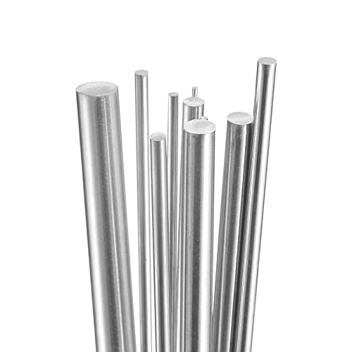 Meccanixity Aço inoxidável hastes redondas barra de 1 mm a 8 mm de diâmetro variado haste de aço inoxidável de 300 mm para deriva